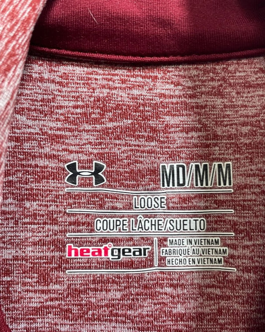 Under Armour Maroon Polyester Sport Polo T Shirt For Men Large - Preloved Labels