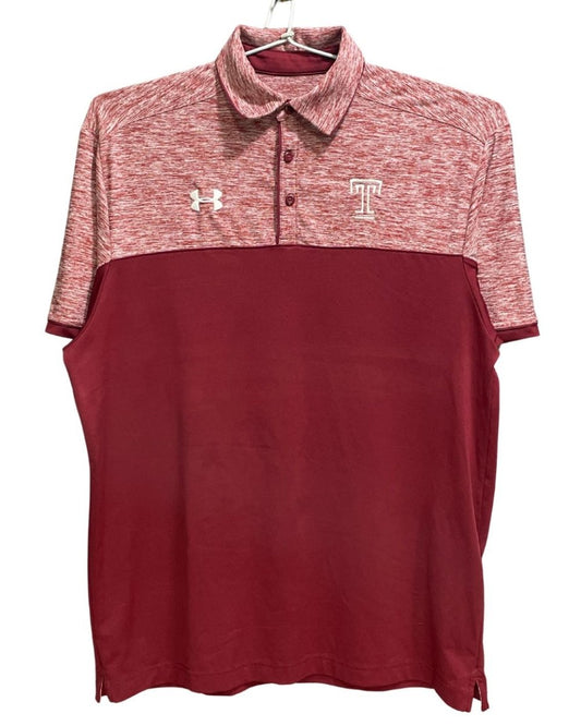 Under Armour Maroon Polyester Sport Polo T Shirt For Men Large - Preloved Labels