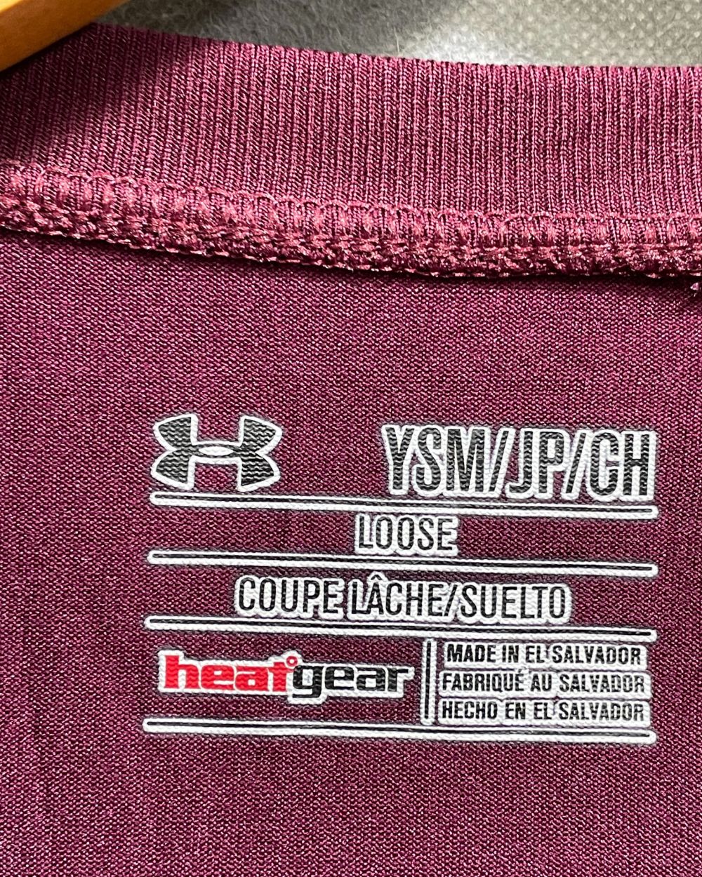 Under Armour Maroon Sports T Shirt For Boy 12 Years - Preloved Labels