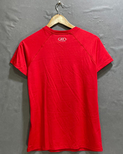 Under Armour Red Sport For Women T Shirt Medium - Preloved Labels