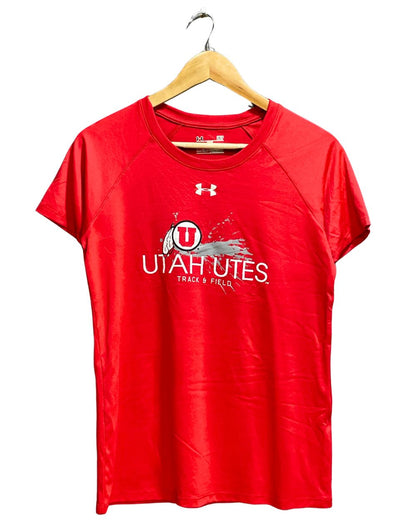 Under Armour Red Sport For Women T Shirt Medium - Preloved Labels