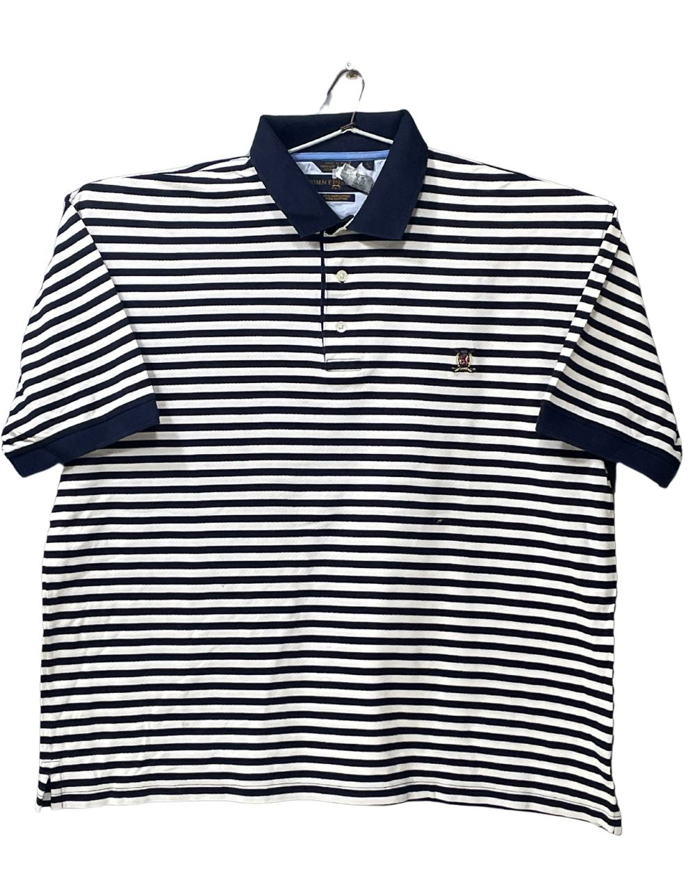Tommy Hilfiger White Branded Original Cotton Polo T Shirt For Men L