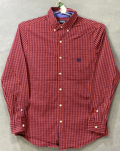 Chaps Red Cotton Shirt For Men