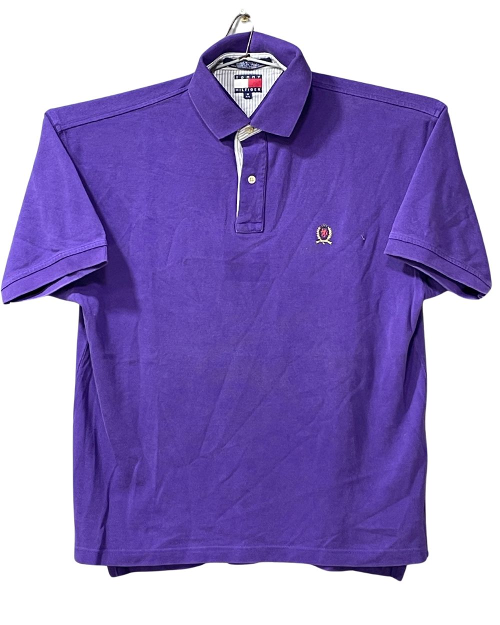 Tommy Hilfiger Purple Branded Original Cotton Polo T Shirt For Men M