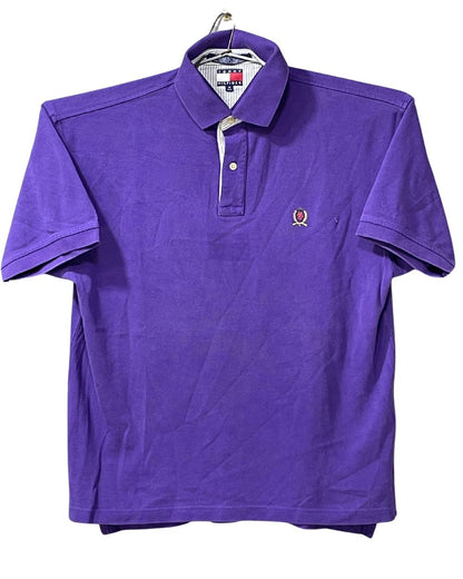 Tommy Hilfiger Purple Branded Original Cotton Polo T Shirt For Men M