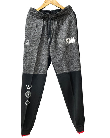 NBA Black Polyester Fleece Winter Trouser For Men S