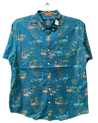 St John Bay Green Cotton Shirt For Men X Large