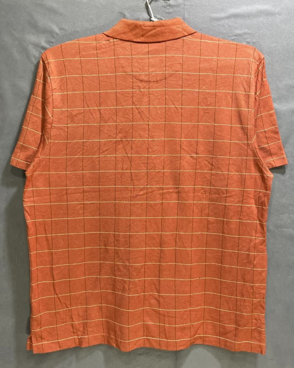 Van Heusen Orange Cotton Jersey Polo T Shirt For Men L - Preloved Labels