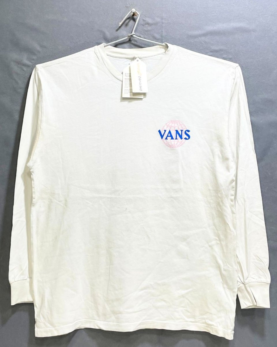 Vans White Cotton T Shirt For Men M - Preloved Labels