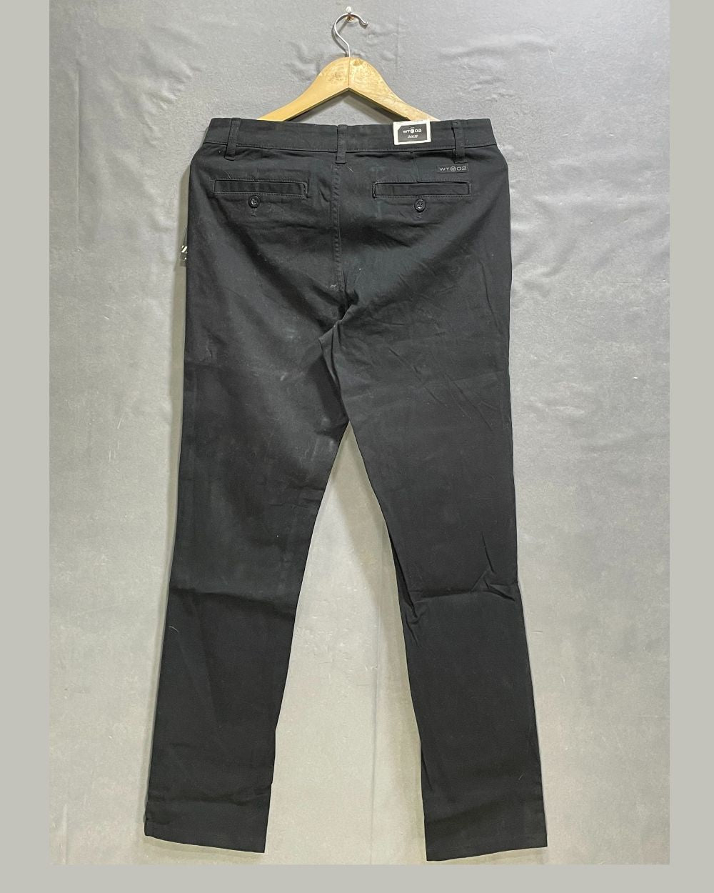 WT02 Black Cotton Dress Pant For Men M - Preloved Labels