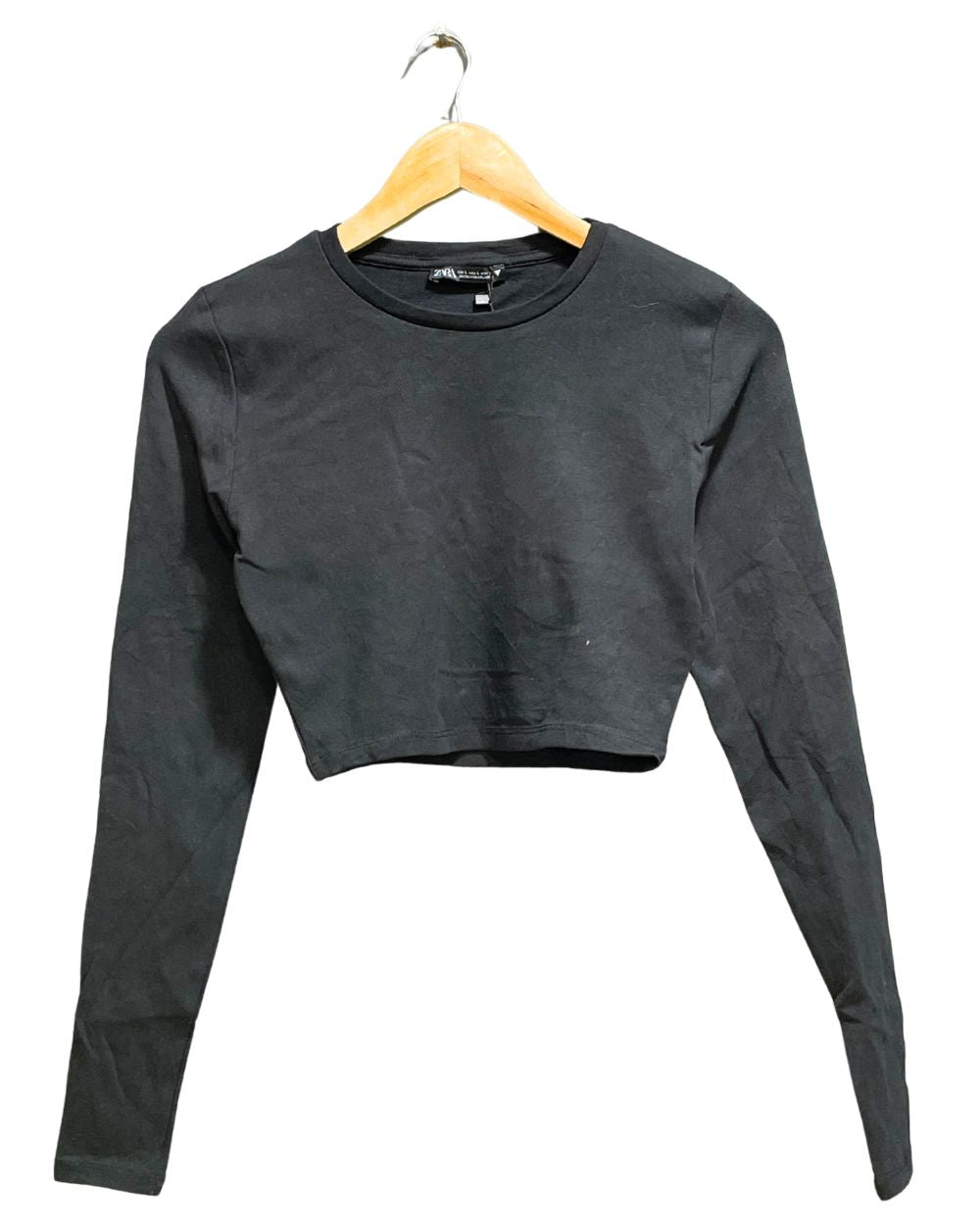 Zara Black Cotton For Women T Shirt L - Preloved Labels